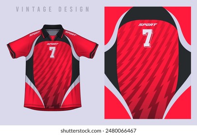 Fabric textile vintage design for Sport t-shirt, Soccer jersey mockup for football club. uniform front view.