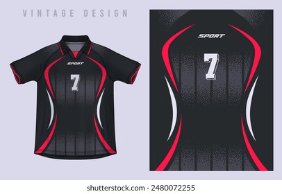 Fabric textile vintage design for Sport t-shirt, Soccer jersey mockup for football club. uniform front view.