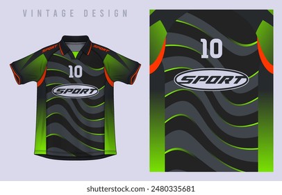 Fabric textile vintage design for Sport t-shirt, Soccer jersey mockup for football club. uniform front view.