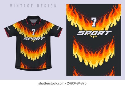 Fabric textile vintage design for Sport t-shirt, Soccer jersey mockup for football club. uniform front view.