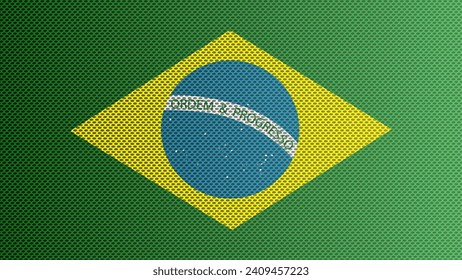 Fabric textile Wallpaper of The national Flag of Federative Republic of Brazil