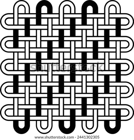 Fabric textile, weaved texture. Black icon on white background
