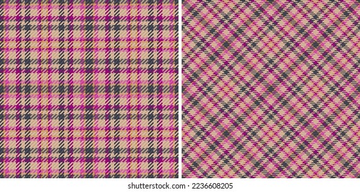 Stoffstrukturhintergrund. Tartan nahtlose Prüfung. Textiler gepolsterter Muster Vektor in Set.