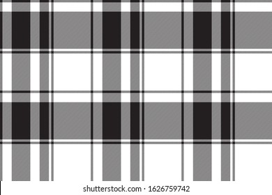 Fabric texture black white color seamless pattern. Vector illustration.