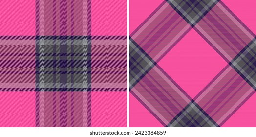 Fabric texture check of pattern background tartan with a textile seamless vector plaid. Set in space colors. Valentine day celebration ideas.