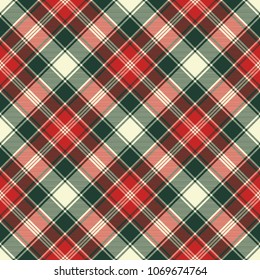 Fabric texture check plaid seamless pattern. Vector illustration.