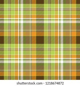Fabric texture check plaid seamless pattern. Flat design. Vector illustration.