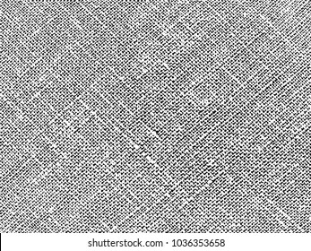 Fabric texture. Cloth knitted, cotton, wool background. Vector background. Grunge rough dirty background. Brushed black paint cover. Renovate wall frame grimy backdrop. Empty