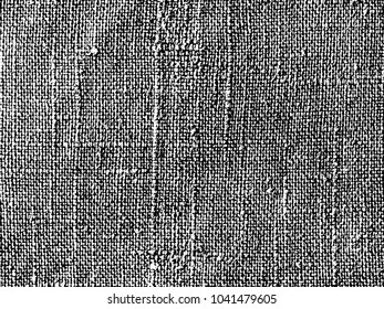 Fabric texture. Cloth knitted, cotton, wool background. Vector background. Grunge rough dirty background. Brushed black paint cover. Renovate wall frame grimy backdrop. Empty