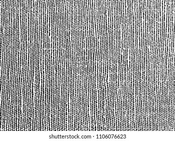 Fabric texture. Cloth knitted, cotton, wool background. Vector background. Grunge rough dirty background. Brushed black paint cover. Renovate wall frame grimy backdrop. Empty