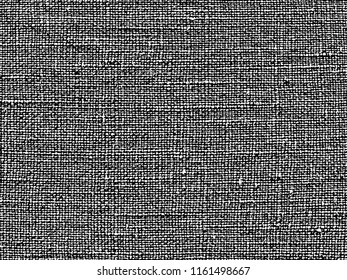 Fabric texture. Cloth knitted, cotton, wool background. Vector background. Grunge rough dirty background. Brushed black paint cover. Renovate wall frame grimy backdrop. Empty