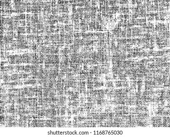 Fabric texture. Cloth knitted, cotton, wool background. Vector background. Grunge rough dirty background. Brushed black paint cover. Renovate wall frame grimy backdrop. Empty