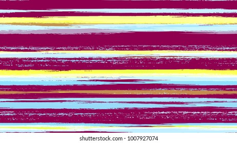 Fabric Texture with Grunge Strokes and Stripes. Paintbrush Lines Seamless Pattern. Dyed Stripes in Watercolor Style. Fabric, Fashion Print Design Background.