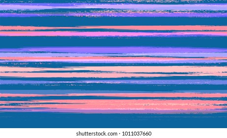 Fabric Texture with Grunge Strokes and Stripes. Hand Painted Fashion Seamless Pattern. Holiday, Summer Watercolor Texture. Advertising, Cover Print Design Pattern.