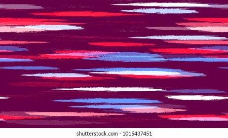 Fabric Texture with Grunge Strokes and Stripes. Grungy Seamless Lines Pattern Design. Dyed Stripes in Watercolor Style. Cloth, Linen, Textile Print Design Background.