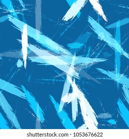 Fabric Texture with Grunge Strokes and Stripes. Grungy Seamless Lines Pattern Design. Dyed Stripes in Watercolor Style. Cloth, Linen, Textile Print Design Pattern.