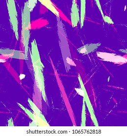 Fabric Texture with Grunge Strokes and Stripes. Grungy Seamless Lines Pattern Design. Dyed Stripes in Watercolor Style. Packaging, Fabric Print Design Pattern.