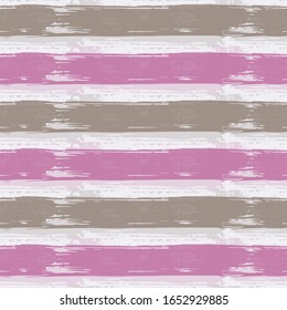 Fabric Texture with Grunge Strokes and Stripes. Grungy Seamless Lines Pattern Design. Painted Watercolor Style Texture. Hand drown paint strokes decoration artwork.