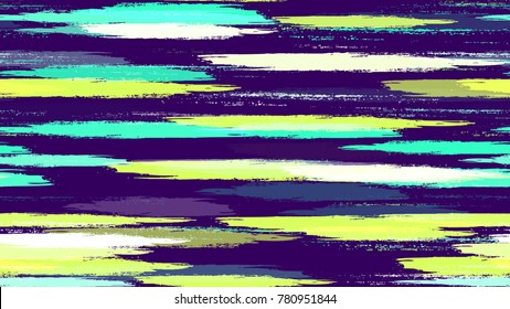 Fabric Texture with Grunge Strokes and Stripes. Hand Painted Fashion Seamless Pattern. Painted Watercolor Style Texture. Advertising, Cover Print Design Background.