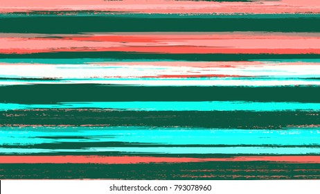 Fabric Texture with Grunge Strokes and Stripes. Hand Drawn Fashion Seamless Pattern. Holiday, Summer Watercolor Texture. Fabric, Fashion Print Design Background.