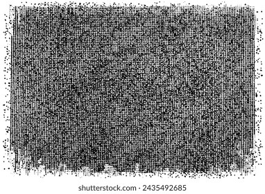 Fabric texture of lines and dots. Distressed overlay texture of fabric with torn ends, isolated on white. An illustration of cross-hatching lines.
