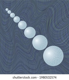 Fabric texture and many moons. Mobile phohe wallpaper. Abstract vector image