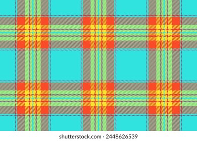 Stofftexturmuster des nahtlosen Tartanhintergrunds mit einer karierten Vektorgrafik aus Textil in Teal- und Rottönen.