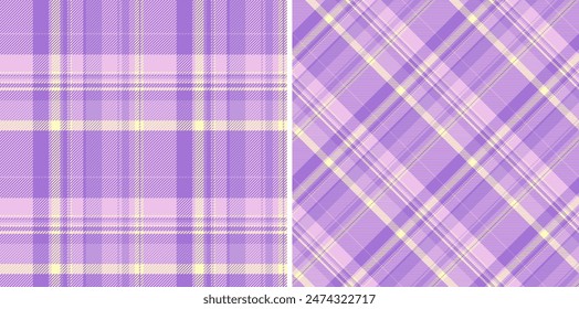 Fabric texture plaid of check background vector with a tartan textile seamless pattern. Set in pastel colours for perfect fashion choices for any occasion.