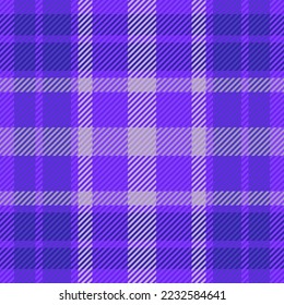 La textura del tejido es perfecta. Funda de tartán de patrón. Comprobación del vector textil de fondo en colores azul y violeta.