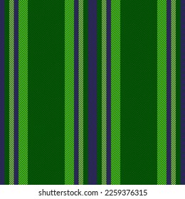 Fabric texture stripe. Seamless pattern vector. Background lines textile vertical in dark and green colors.