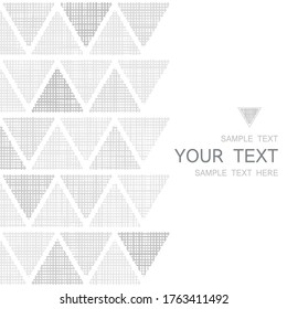 Fabric textured triangle frame seamless pattern background. Retro label and badges design. Perfect for greeting cards, wedding invitations, textile pattern, wrapping paper or fashion labels.