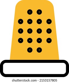 Fabric thimble, illustration, vector on a white background.