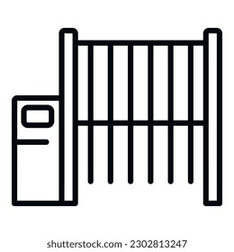 Fabric thread icon outline vector. Factory cotton. Roll fashion