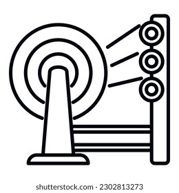 Vector de contorno de icono de tejido. Cosiendo de algodón. Planta de Yarn