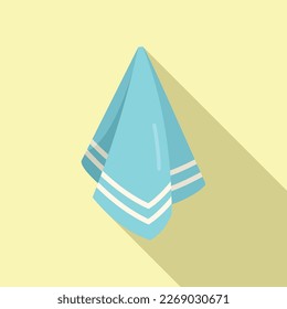 Fabric towel icon flat vector. Napkin tissue. Clean cloth