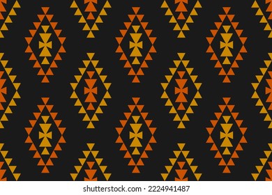 Fabric tribal pattern art. Geometric ethnic seamless pattern traditional. American, Mexican style. Design for background, wallpaper, illustration, fabric, clothing, carpet, textile, batik, embroidery.