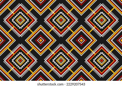 Arte de patrones tribales de tela. Patrón geométrico étnico sin costuras tradicional. de estilo americano y mexicano. Diseño para fondo, papel pintado, ilustración, tela, ropa, alfombra, textil, batik, bordado.