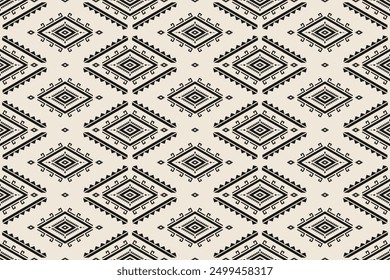 Fabric tribal pattern art. Geometric ethnic seamless pattern traditional. American, Mexican style. Design for background, wallpaper, illustration, fabric, clothing, carpet, textile, batik, embroidery.