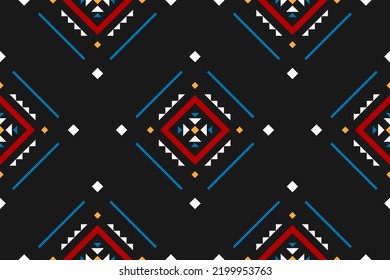 Fabric tribal pattern style. Geometric ethnic seamless pattern traditional. Aztec ethnic ornament print. Design for background, fabric, clothing, carpet, textile, batik, embroidery.