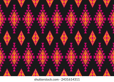 Fabric tribal pattern style. Geometric ethnic seamless pattern traditional. Aztec ethnic ornament print. Design for background, fabric, clothing, carpet, textile, batik, embroidery.