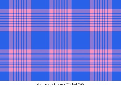 Fabric vector background. Pattern plaid seamless. Textile texture check tartan in blue and red colors.
