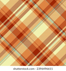Fondo vectorial de tela de traza tartán de corte trenzado con una textura transparente de color naranja y claro.