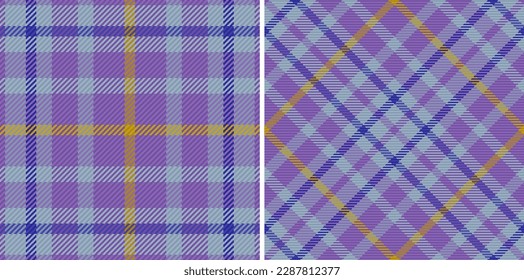 Fabric vector check. Textile plaid background. Tartan pattern texture seamless in set.