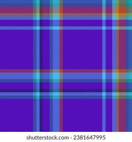 Fabric vector check of textile tartan texture with a seamless plaid pattern background in purple and blue colors.