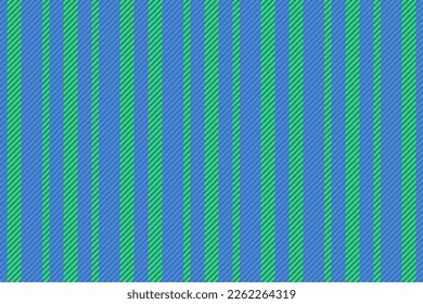 Fabric vector pattern. Stripe background textile. Lines texture vertical seamless in blue and green colors.