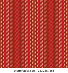 Fabric vector pattern of stripe lines texture with a seamless textile vertical background in red and green colors.