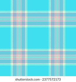 Máscara vectorial de tela de fondo de la comprobación de textura con un patrón tejido transparente tartán en color cian y claro.