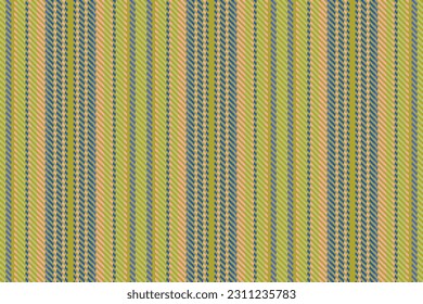 Fabric vertical textile of background stripe seamless with a pattern lines vector texture in yellow and blue colors.