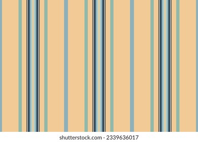 Fabric vertical textile of vector stripe lines with a pattern texture background seamless in orange and pastel colors.