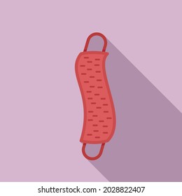 Fabric washcloth icon flat vector. Hand rag. Bathroom cloth